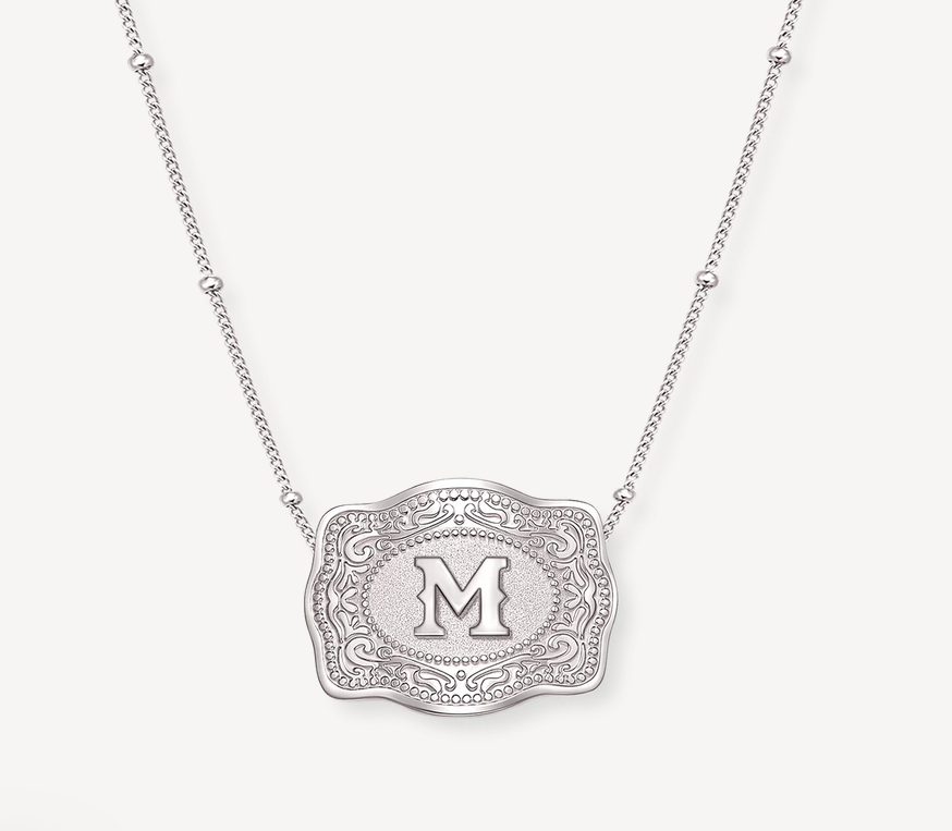 SpurWest Mini Belt Buckle Necklace (Initial)