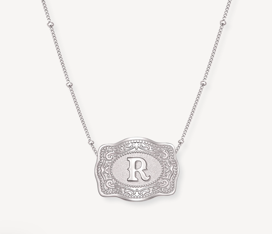 SpurWest Mini Belt Buckle Necklace (Initial)
