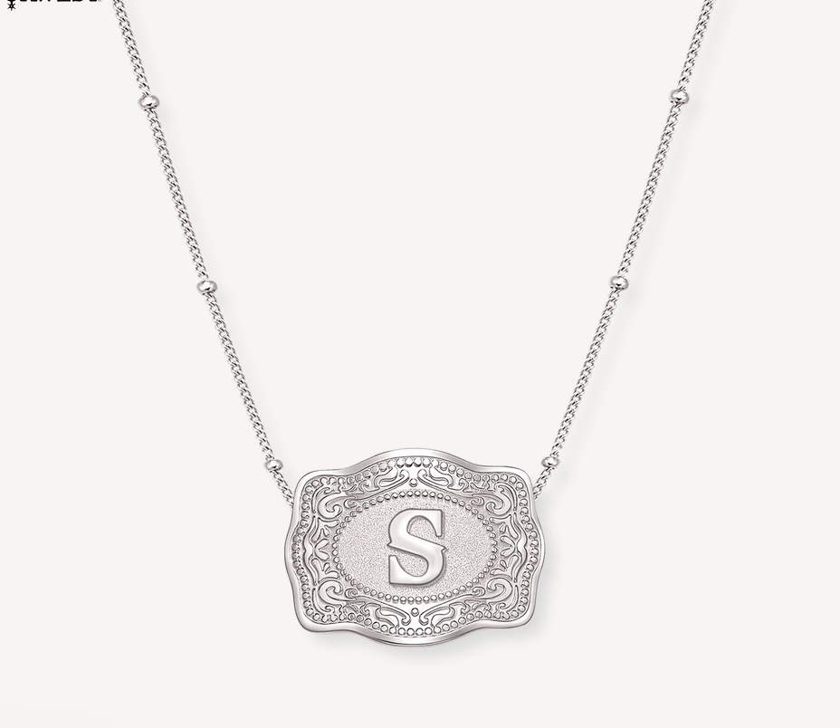 SpurWest Mini Belt Buckle Necklace (Initial)