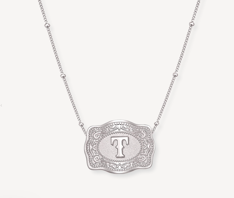 SpurWest Mini Belt Buckle Necklace (Initial)