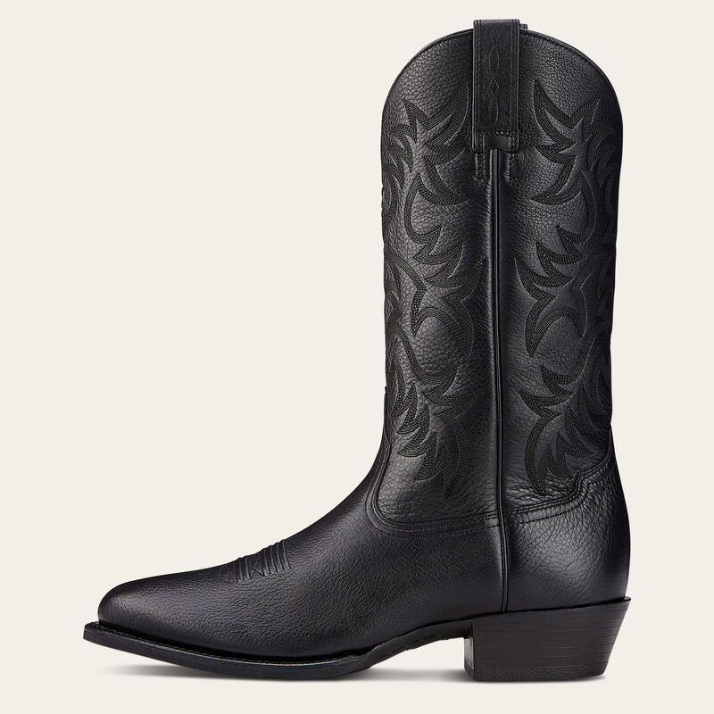 Heritage R Toe Western Boot Black