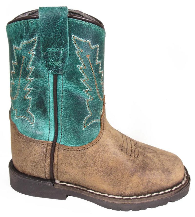 3056T Toddler Autry Turquoise Brown Western Boot