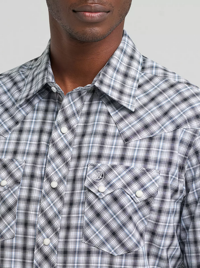 Men's Wrangler Retro® Sawtooth Snap Pocket Western Shirt - Pine Black