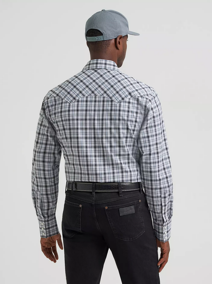 Men's Wrangler Retro® Sawtooth Snap Pocket Western Shirt - Pine Black
