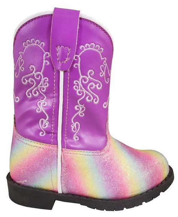 3227T Toddler Hopalong Rainbow Orchid Western Boot