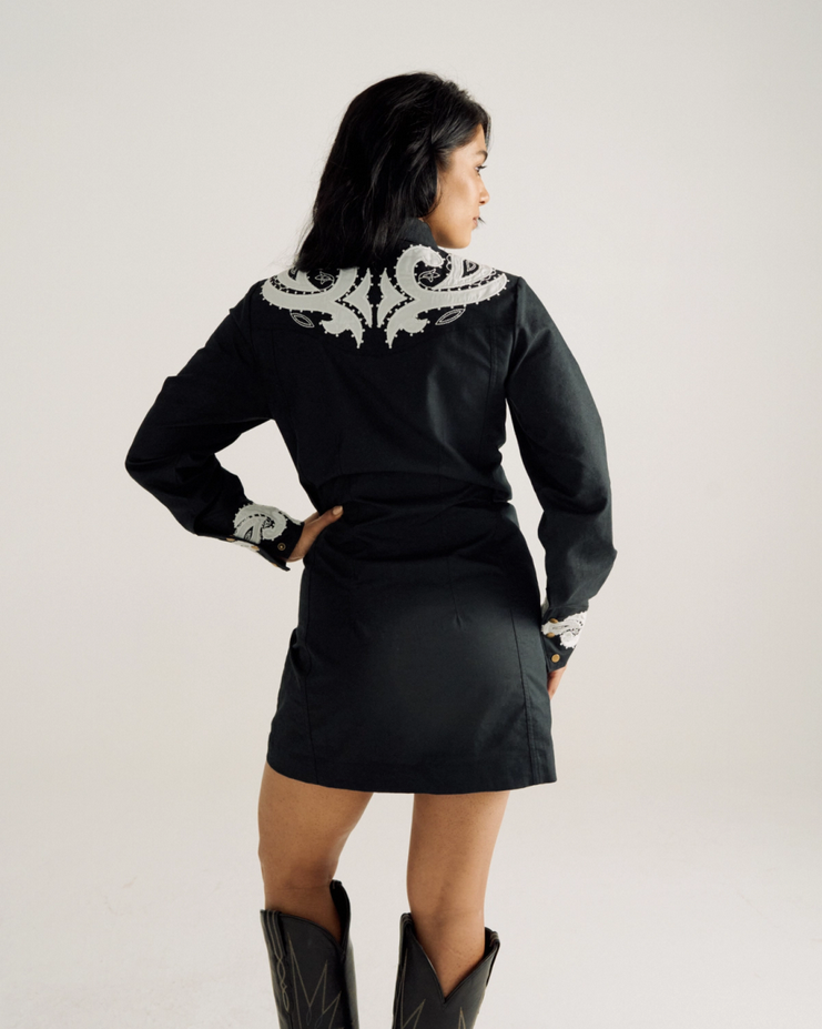 Women's Long Sleeve Applique Mini Dress