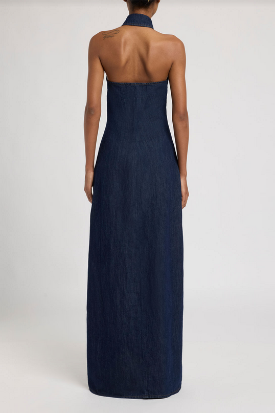 HALTER LONG SHIRT DRESS