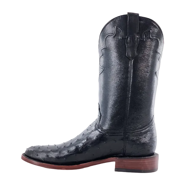 Black Full Quill Ostrich Sq Toe