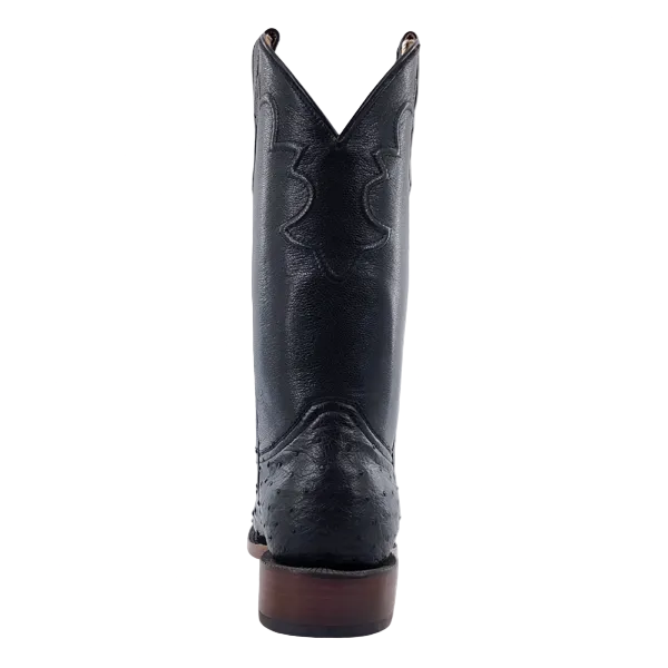 Black Full Quill Ostrich Sq Toe