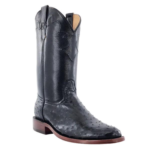 Black Full Quill Ostrich Sq Toe