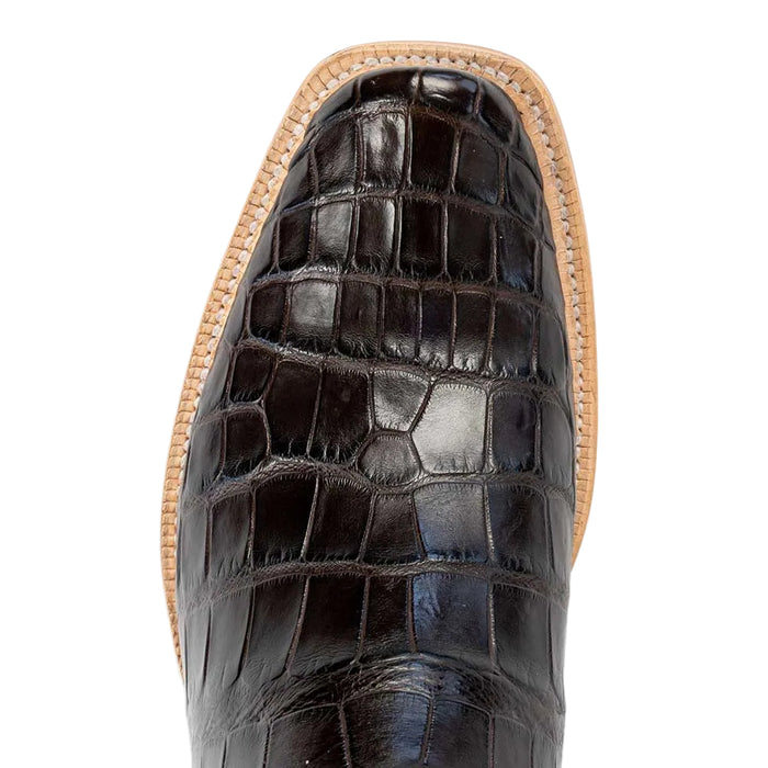 Men's Chocolate Cross Cut Alligator Boot