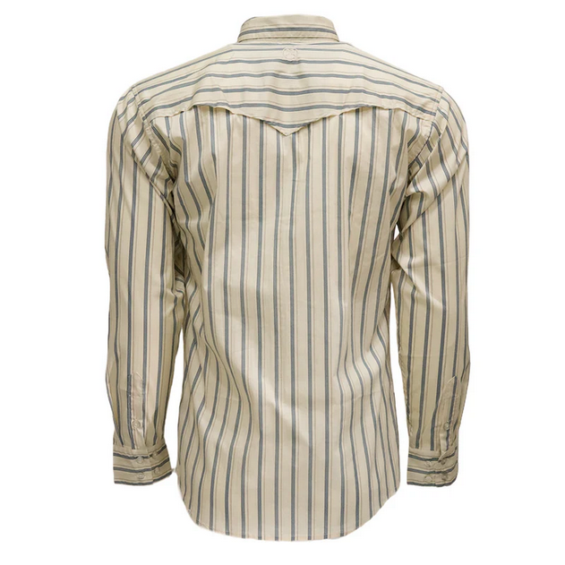 Maverick Long Sleeve Button Up Shirt White w/Pin Stripes