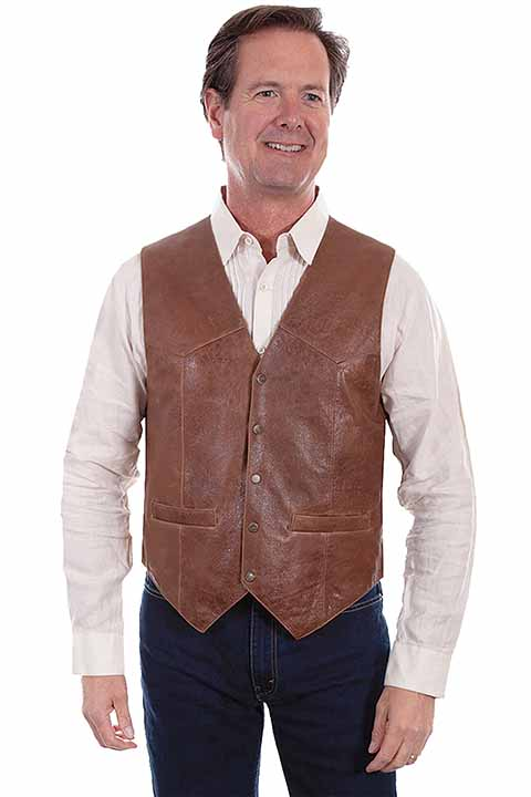 Men's Vintage Leather Lamb Vest