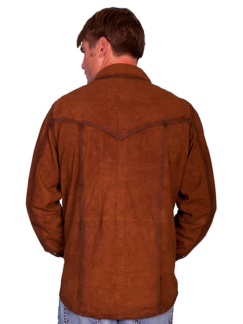 Men's Western Suede Pearl Snap Shirt