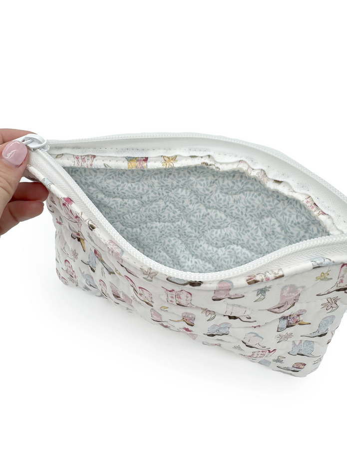 Ida Mae Small Quilted Makeup Bag