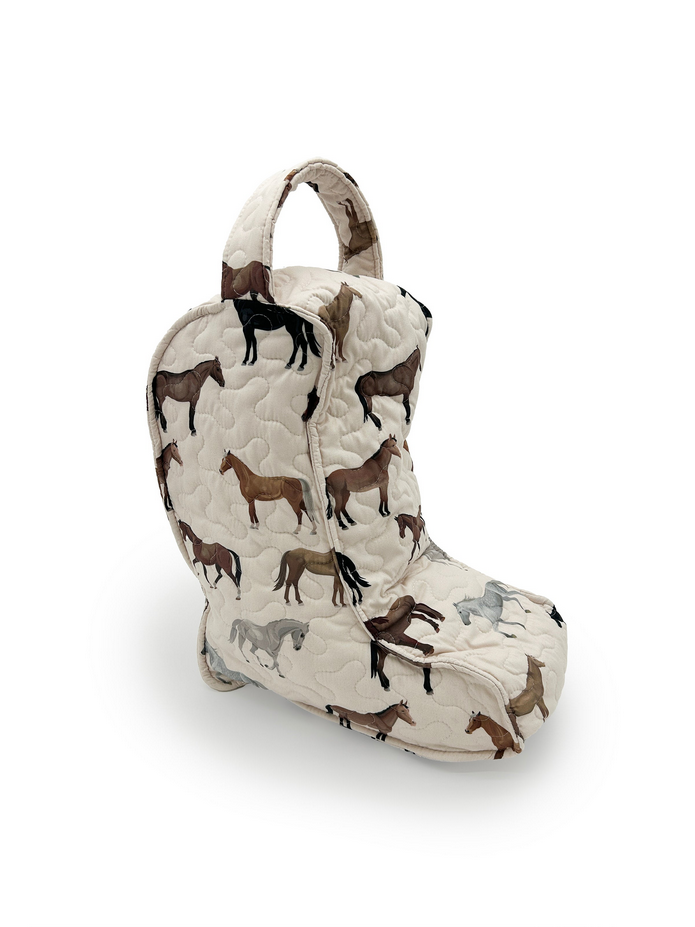 Ida Mae Meadow Herd Linen Quilted Boot Bag