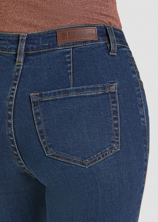 High Rise Front Pocket Wide Leg Jeans