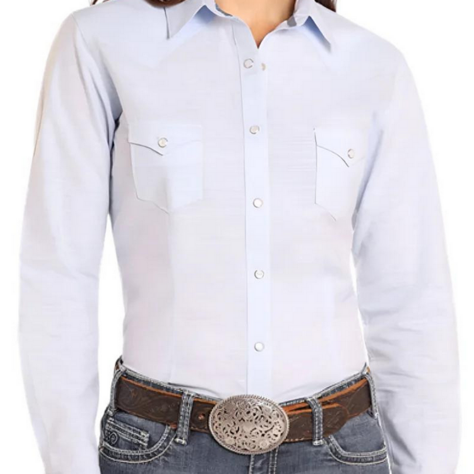 Light Blue Long Sleeve Snap Shirt