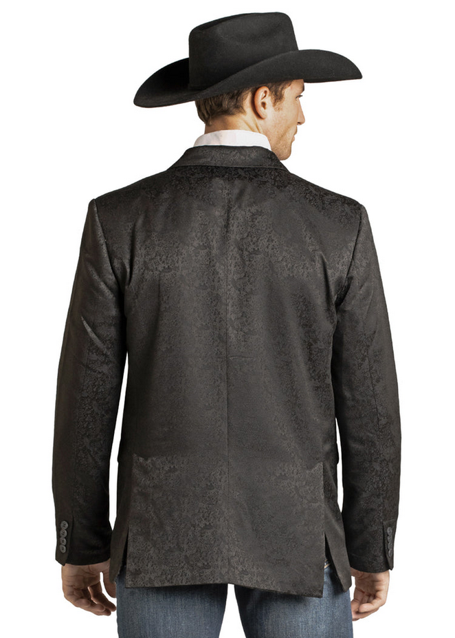 Black Paisley Jacquard Sport Coat – Men's Tailored Statement