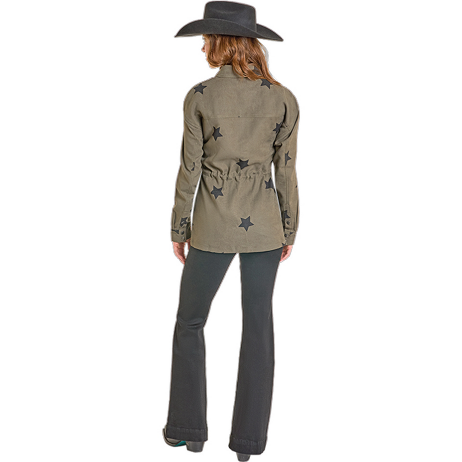 Star Print Cargo Jacket