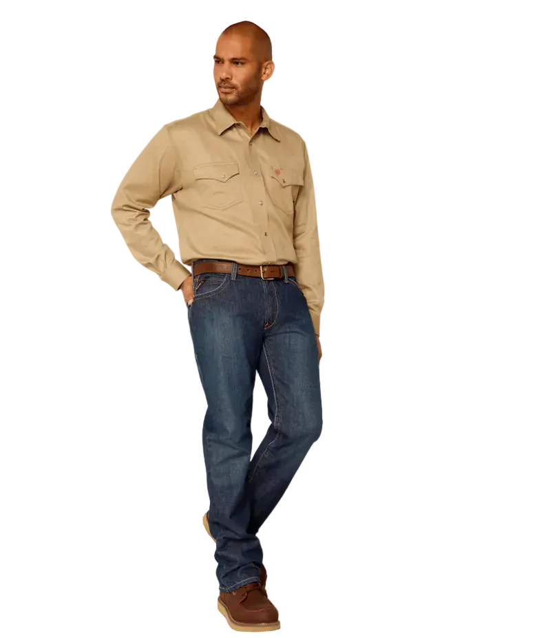 FR Solid Classic Fit Snap Work Shirt