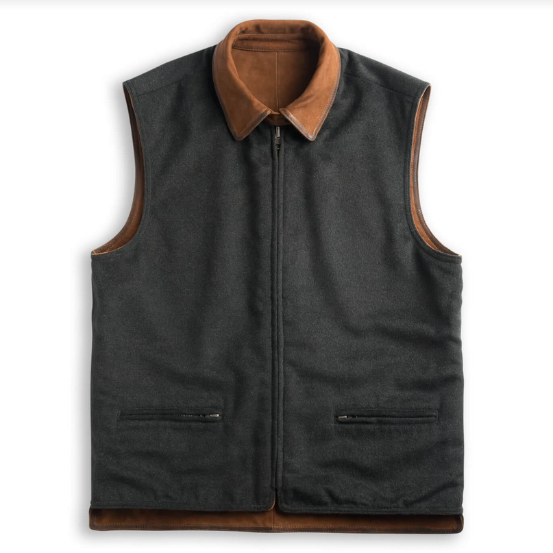 Memphis Goat Nubuck & Wool Lightweight Reversible Vest