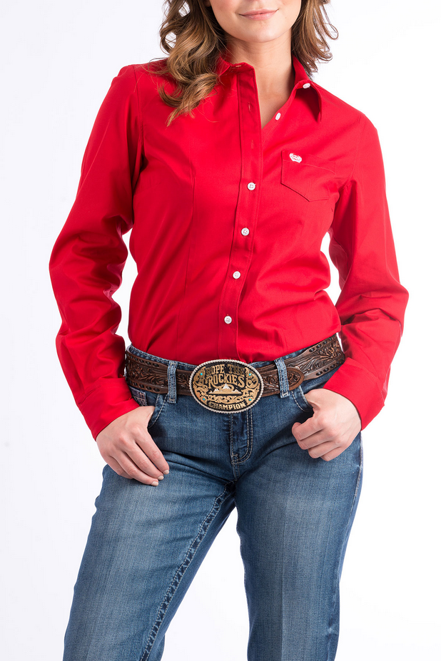 Women's Solid Arena Fit Button-Down Western Shirt