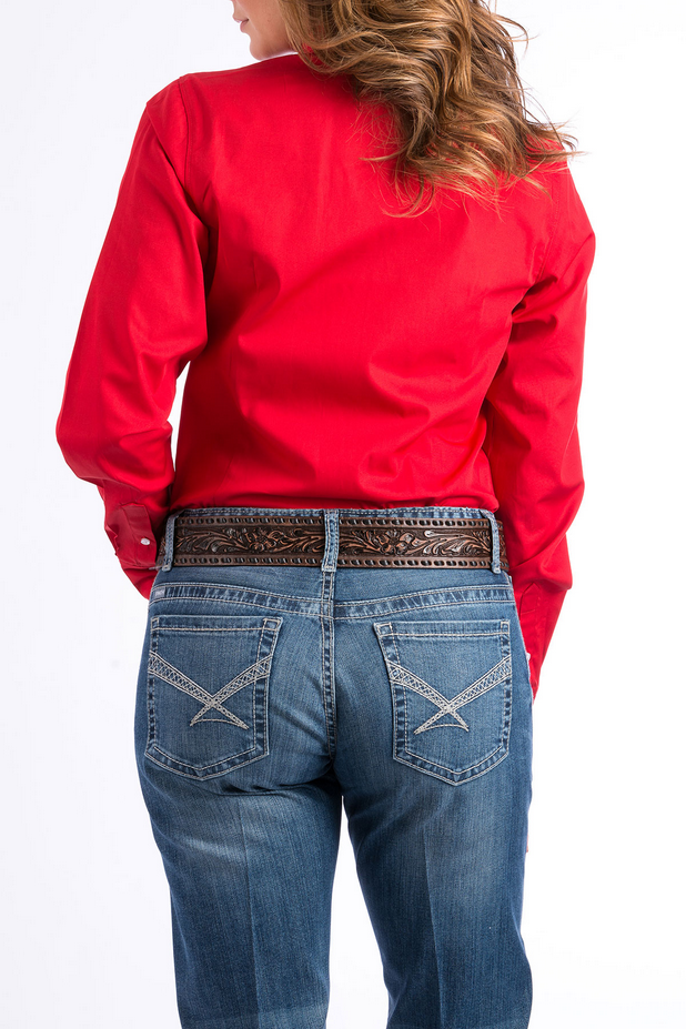 Women's Solid Arena Fit Button-Down Western Shirt