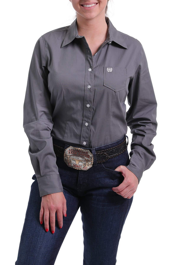 Women's Solid Arena Fit Button-Down Western Shirt