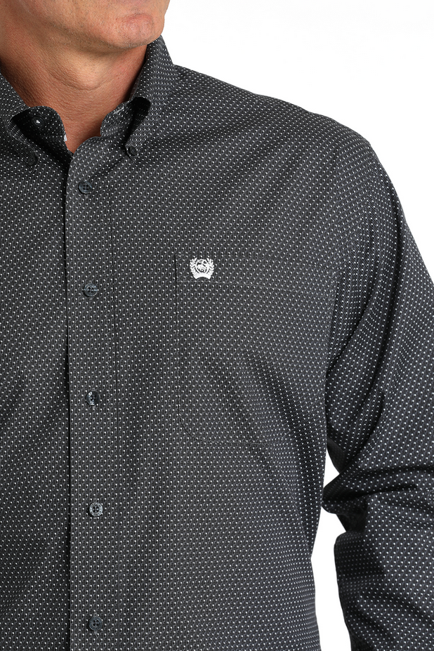 Men's Geometric Button-Down Western Shirt