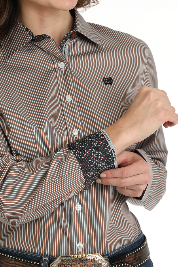 Ladies' Tencel Stripe Button Down