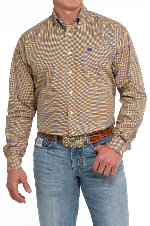 Men's Geometric Button-Down Western Shirt