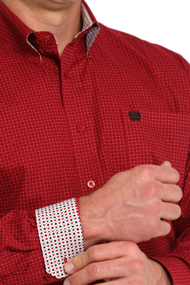 Men's Geometric Button-Down Western Shirt