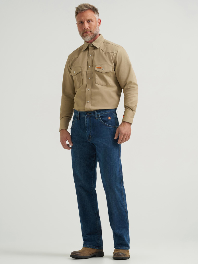 Wrangler® FR Stretch Denim 5 Pocket Jean - Midstone