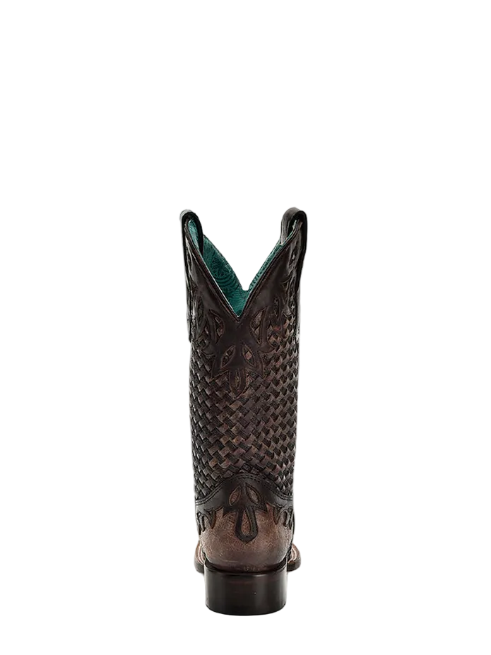 A4526 Women’s Chocolate Glitter Woven Overlay Boot
