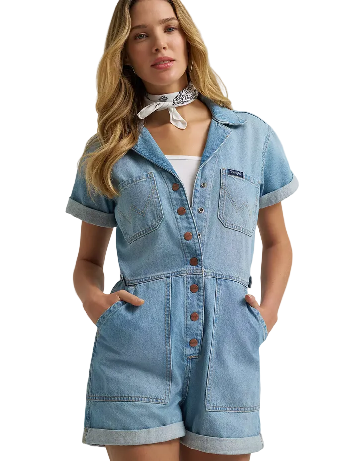 Wrangler Retro® Punchy Denim Snap Romper