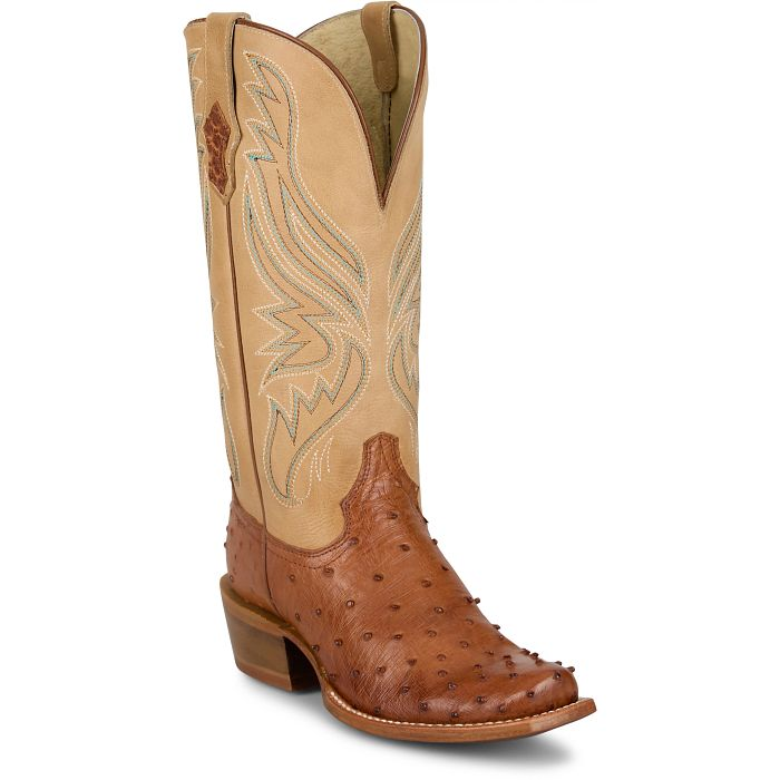 Zaire 13" Full Quill Ostrich Boot - Brown
