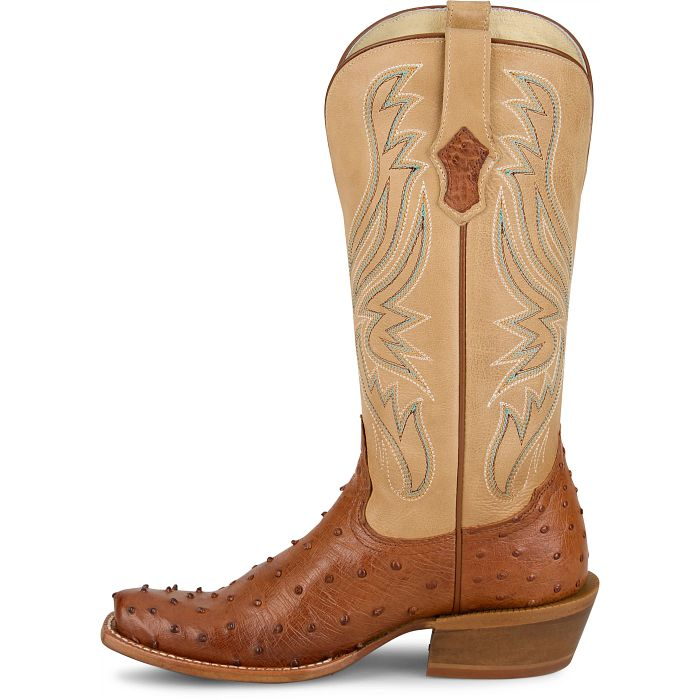 Zaire 13" Full Quill Ostrich Boot - Brown