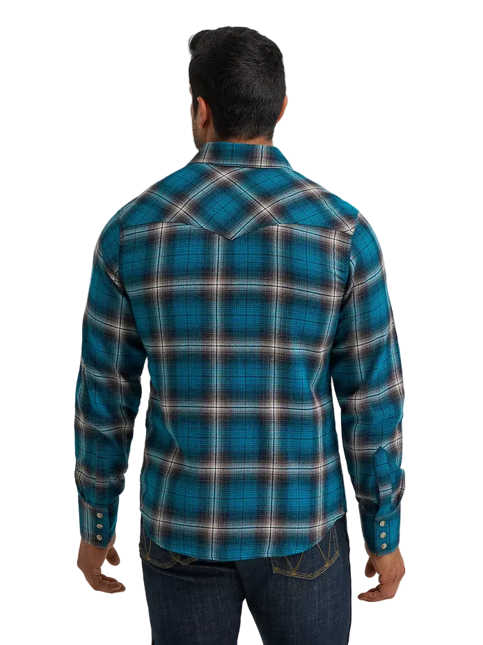 Wrangler Retro® Blue Snap Flannel Shirt