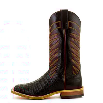 Black Caiman Crocodile Belly Boot - S3005