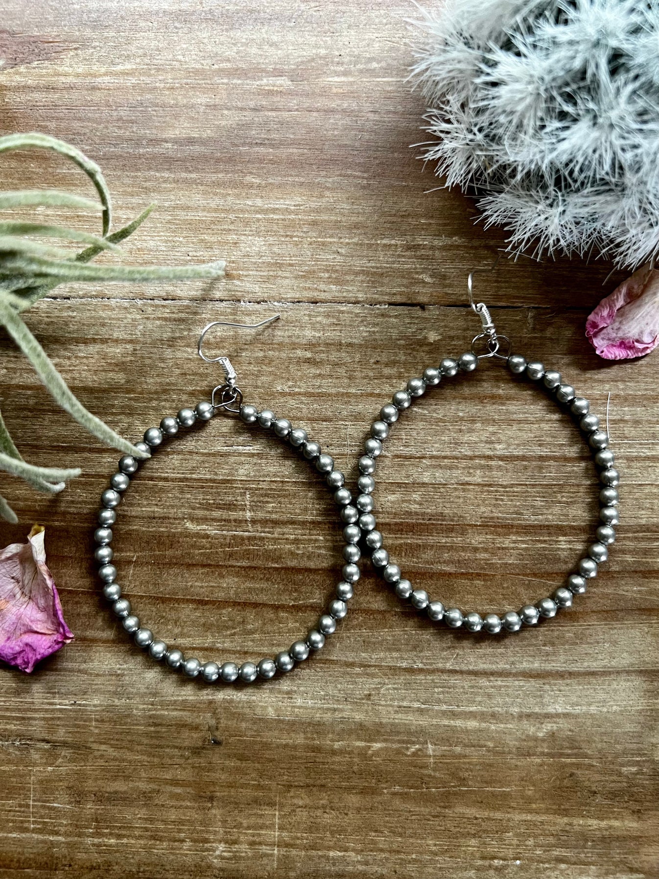 All silver plated hoop earrings