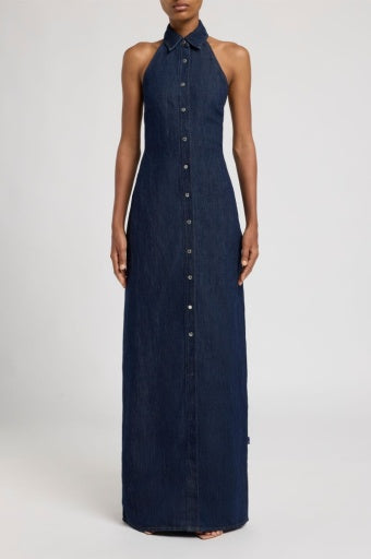 HALTER LONG SHIRT DRESS